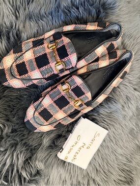 Gucci Jordaan Horsebit Loafers — Pink Black Check Tweed